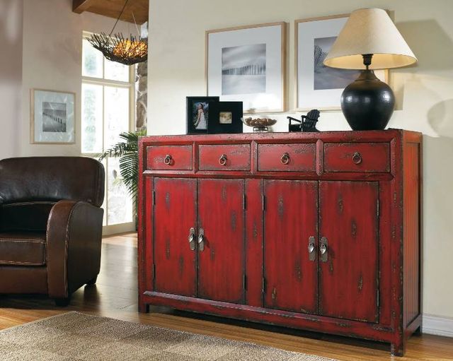 Hooker® Furniture Commerce and Market Rich Red Asian Cabinet-1