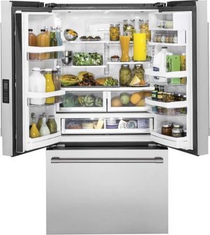 Monogram 36 in. 23.1 Cu. Ft. Stainless Steel Counter Depth French Door Refrigerator