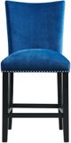 Elements International Francesca Blue Velvet Counter Chair-1