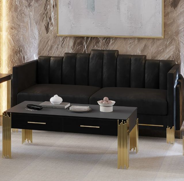 New Classic® Home Furnishings Empire Midnight Black Sofa-1