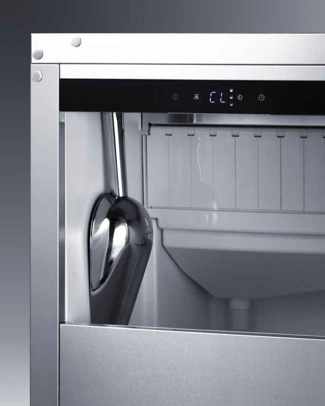 Summit® 15" 68 lb. Stainless Steel Weatherproof Outdoor Ice Maker-3