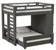 Elements International Cali Kids Grey Twin Over Full Desk Loft Bed-0
