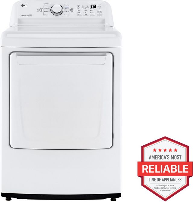 LG 7.3 Cu. Ft. White Front Load Gas Dryer-9
