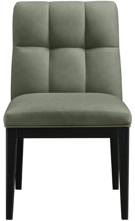 Meridian Furniture Adrian Green/Black Leather Upholstered Dining Side Chair-1