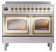 Ilve® Nostalgie II Noblesse 40'' Stainless Steel Pro Style Induction Range with Brass Trim-1