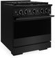 ZLINE Marino 30" Black Stainless Steel Pro Style Dual Fuel Range with 4-Burner DuoPro™ Cooktop and Electric Convection Oven-3