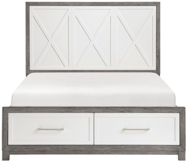 Homelegance® Rowan Gray/Ivory Full Storage Platform Bed-2