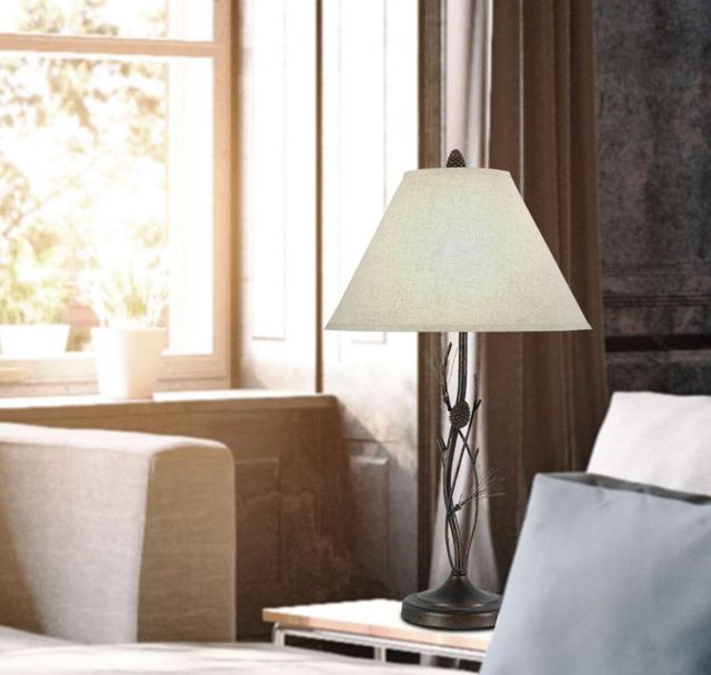 Cal® Lighting & Accessories Pine Twig Light Gray/Rust/Willow Table Lamp-1