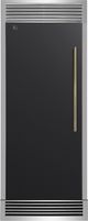 FORNO® Maderno Espresso 28" 13.6 Cu. Ft. Black Built-In Convertible Column Refrigerator with Antique Brass Handles-0