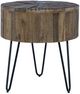 Liberty Furniture Canyon Railroad Brown End Table with Black Hairpin Leg-1
