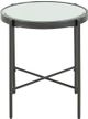 Elements International Vienna Mirror Top End Table with Black Base-1