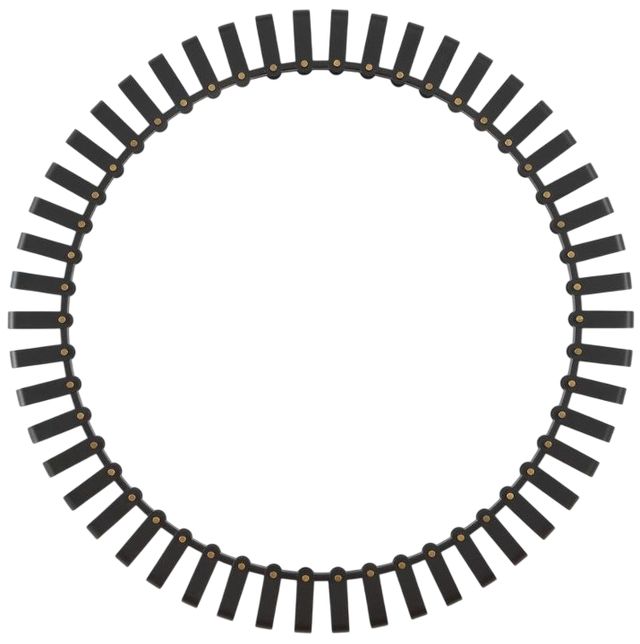 Uttermost® Jael Satin Black Round Iron Bands Mirror-0