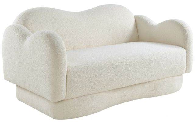 Meridian Furniture Bloom Cream Teddy Fabric Loveseat-0