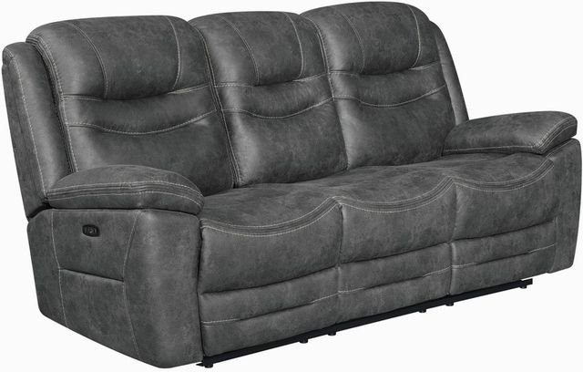 Coaster® Hemer Upholstered Power^2 Dark Grey Sofa-1