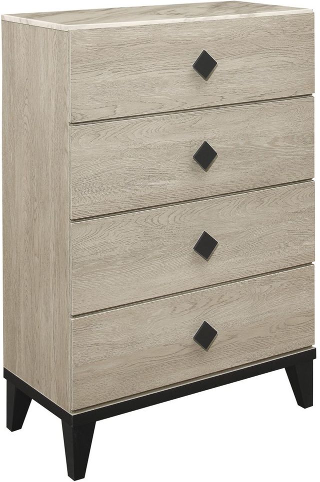 Mazin Furniture Whiting Cream And Black Chest-0