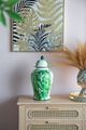 A & B Home Urn Green Lovise Palm Lidded Jar-5
