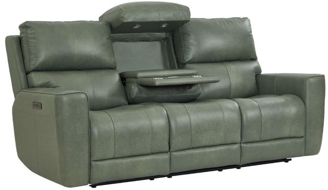 Leather Italia™ Cambria Ladero Sage Moss Power Reclining Sofa-3