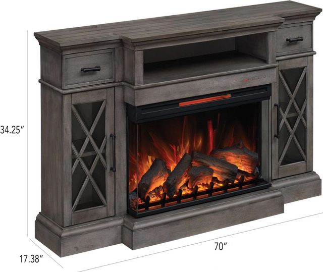 ClassicFlame® Hamilton™ Weathered Gray 36" TV Stand with Fireplace-2