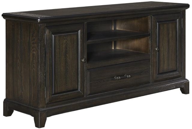 Bernards Bellamy Lane Brown Entertainment Console with Power Box-0