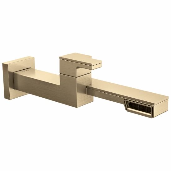 Brizo Frank Lloyd Wright® Brilliance® Luxe Gold® Single-Handle Wall Mount Lavatory Faucet-0