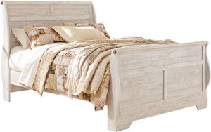 Signature Design by Ashley® Willowton Whitewash Queen Sleigh Bed
