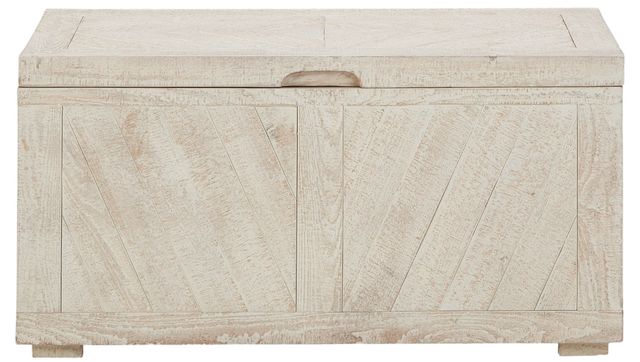 Signature Design by Ashley® Ryker Distressed White Storage Trunk-2