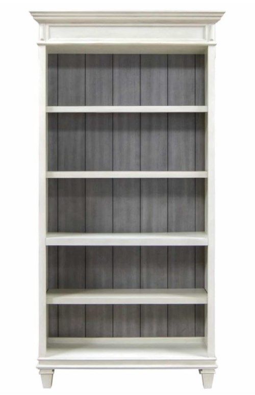 Martin Furniture Hartford Grey/Linen White Open Bookcase-0
