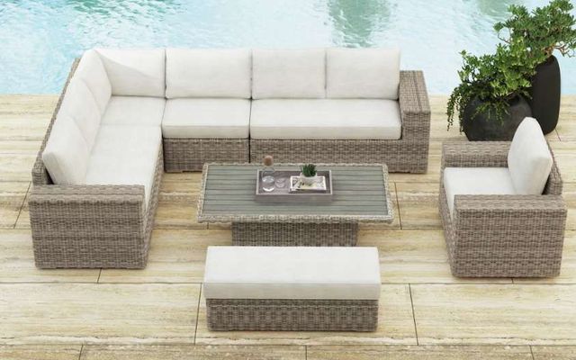 Elements International Carmona 4-Piece Beige/Natural Olefin/Wicker Outdoor Conversational Set-1