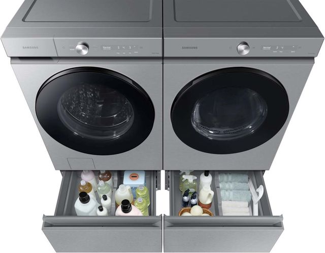 Samsung Bespoke 27" Silver Steel Laundry Pedestal-3