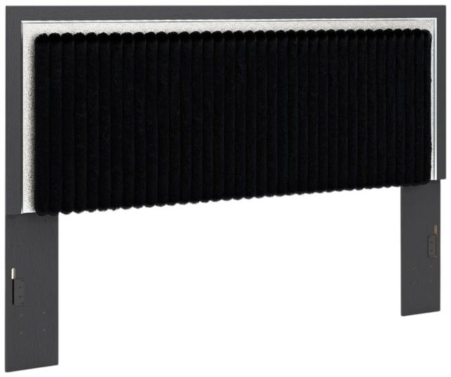Signature Design by Ashley® Birmonton Black King Upholstered Panel Headboard-0