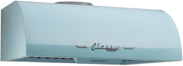 Unique® Appliances Classic Retro 24" Ocean Mist Turquoise Wall Mounted Range Hood-1
