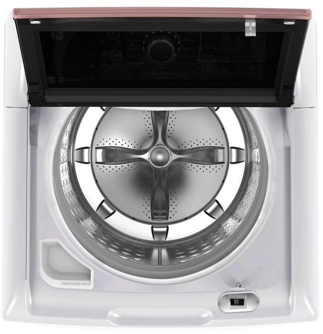 GE® 5.3 Cu. Ft. White and Rose Gold Top Load Washer with Built-In Wi-Fi-3