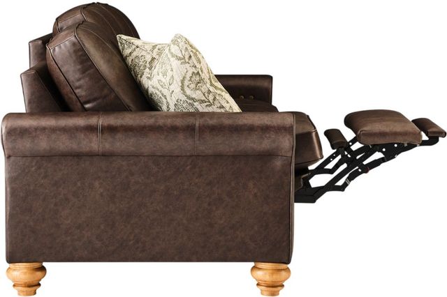 Best® Home Furnishings Customizable Weston Coll. Leather Manual Reclining Sofa with Honey Birch Legs-3