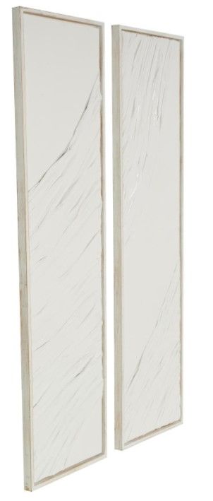 Deco Marche 2-Piece Cream Wavy Dimensional Textured Panel Wall Decor Set-1