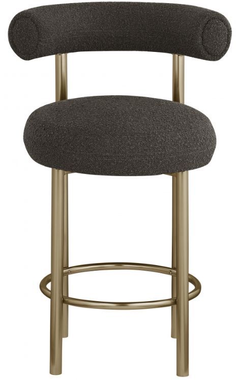 Meridian Furniture Bordeaux Brown/Brushed Brass Stool-1