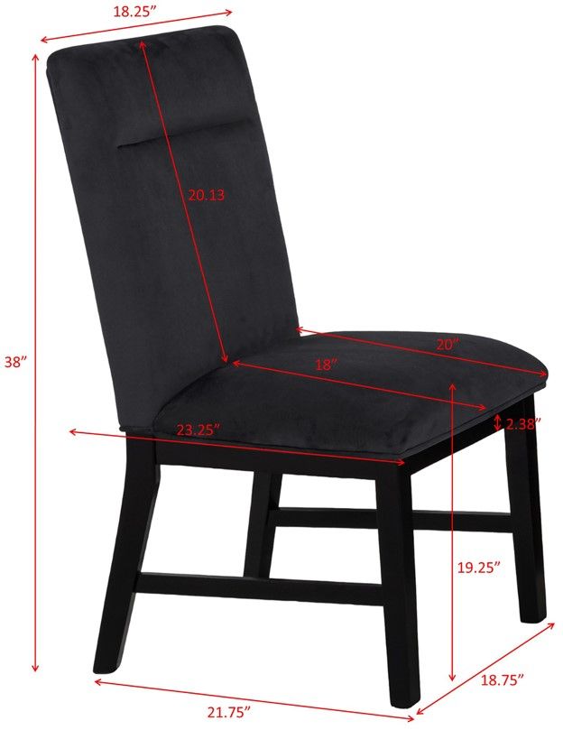 Crown Mark Sebastian Black Dining Side Chair-2