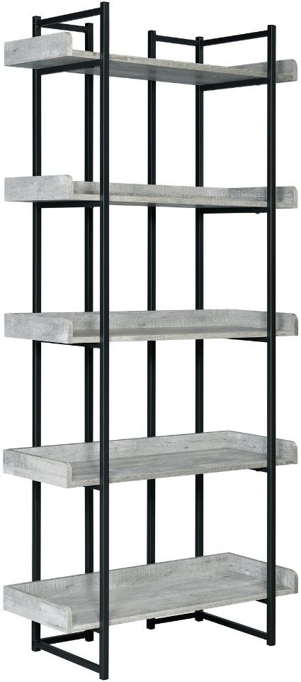 Elements International Preston 2-Piece Black/Grey Home Office Set-1