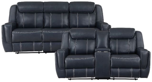 Homelegance® Littleton 2-Piece Black Power Reclining Living Room Seating Set-0