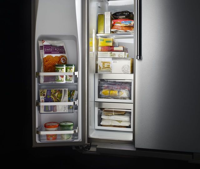 KitchenAid® 22.65 Cu. Ft. Monochromatic Stainless Steel Counter Depth Side-By-Side Refrigerator-4
