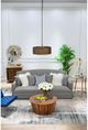 A & B Home Brown Drum-Shaped Natural Wood Coffee Table-5