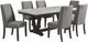Elements International Everdeen 7-Piece Charcoal Upholstere Dining Set-0