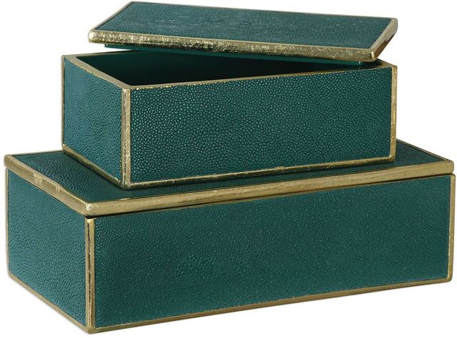 Uttermost® Karis 2-Piece Emerald Green Boxes Set-3