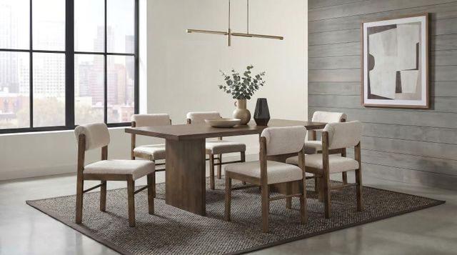 Coaster® Decker 7-Piece Cream/Walnut Dining Table Set-1