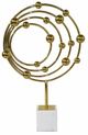 A & B Home Gold/White Galaxy Steel Large Marble Base Accent Statuary Decorative Object-1