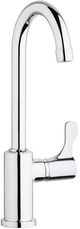 Elkay Chrome Single Hole 12.5" Deck Mount Faucet with Gooseneck Spout Lever Handle on Right Side-0
