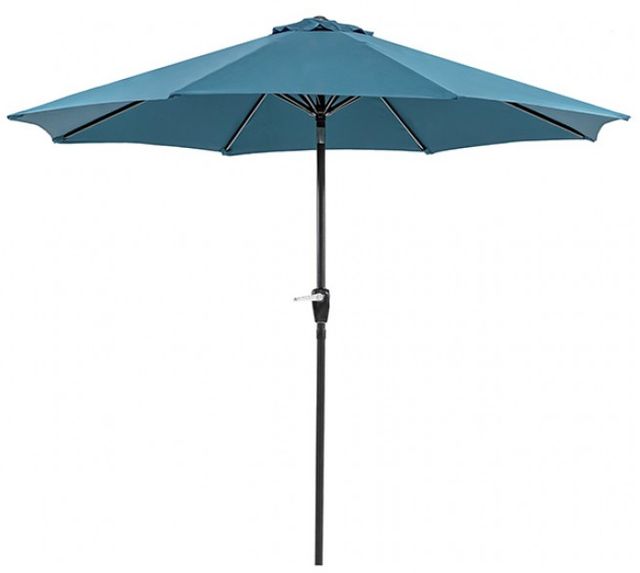 Furniture of America® Soli Blue Fabric/Steel Outdoor Umbrella with Base-0