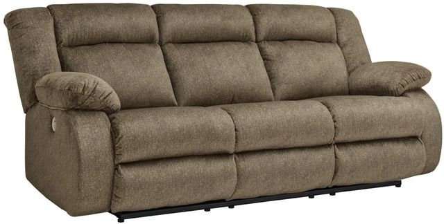 Signature Design by Ashley® Burkner Mocha Power Reclining Sofa-0