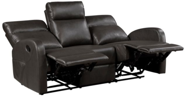 Homelegance® Allen Espresso Manual Double Reclining Sofa-3