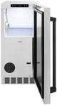 ZLINE Autograph Edition 15" Stainless Steel Touchstone Clear Cube Ice Maker with Matte Black Handle-1