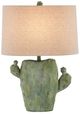 Currey & Company Cactus Antiqued Green Table Lamp-1